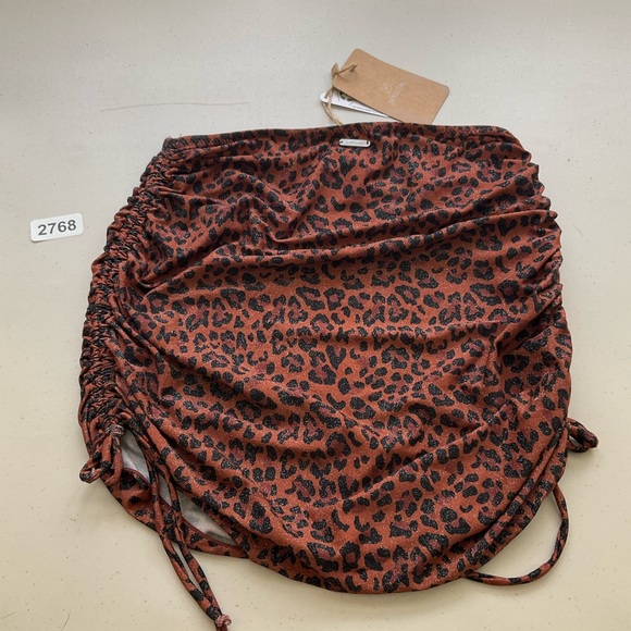 Berlook Small Leopard Print Cover Up Skirt Dark Coffee New - Picture 8 of 8